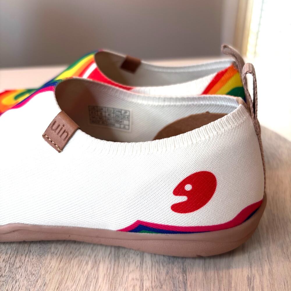 UIN Toledo Rainbow Art Slip On Shoes Women's Size 8.5 EU 40 Canvas Comfort - Picture 4 of 12